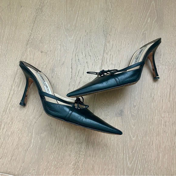 Jimmy Choo Black Leather Heels - Picture 3 of 7